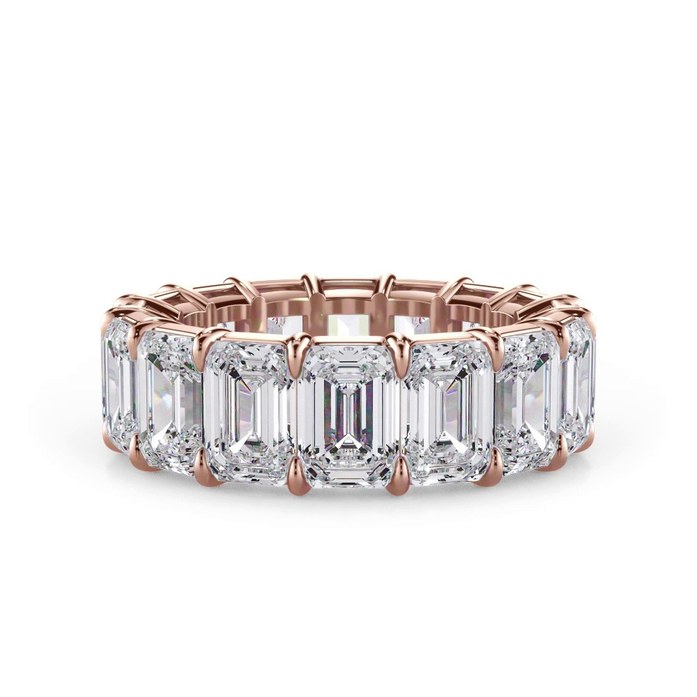360 degree view of Emerald Cut Lab Diamond Eternity Ring (11.0 ct. tw.)