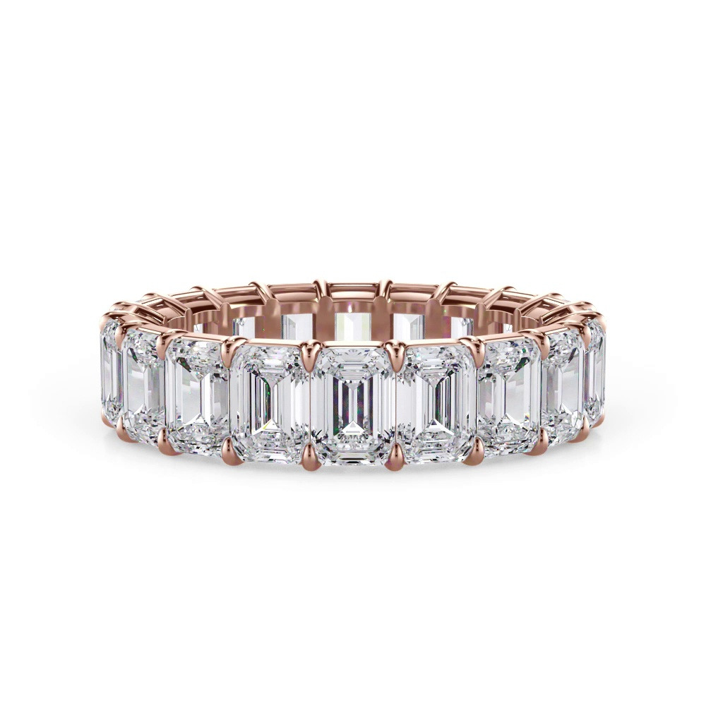 360 degree view of Emerald Cut Lab Diamond Eternity Ring (6.0 ct. tw.)
