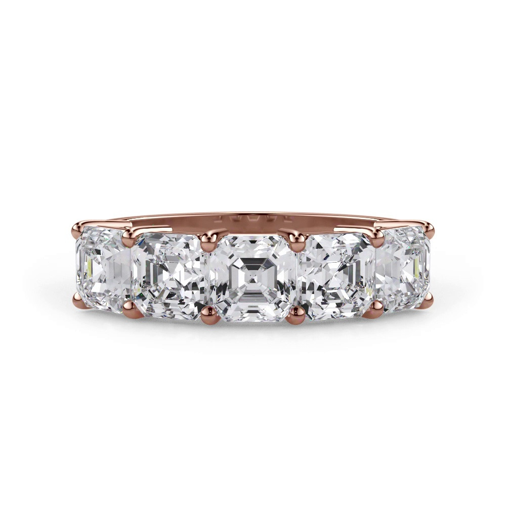360 degree view of Asscher Cut Lab Diamond 5 Stone Ring (2.50 ct. tw.)
