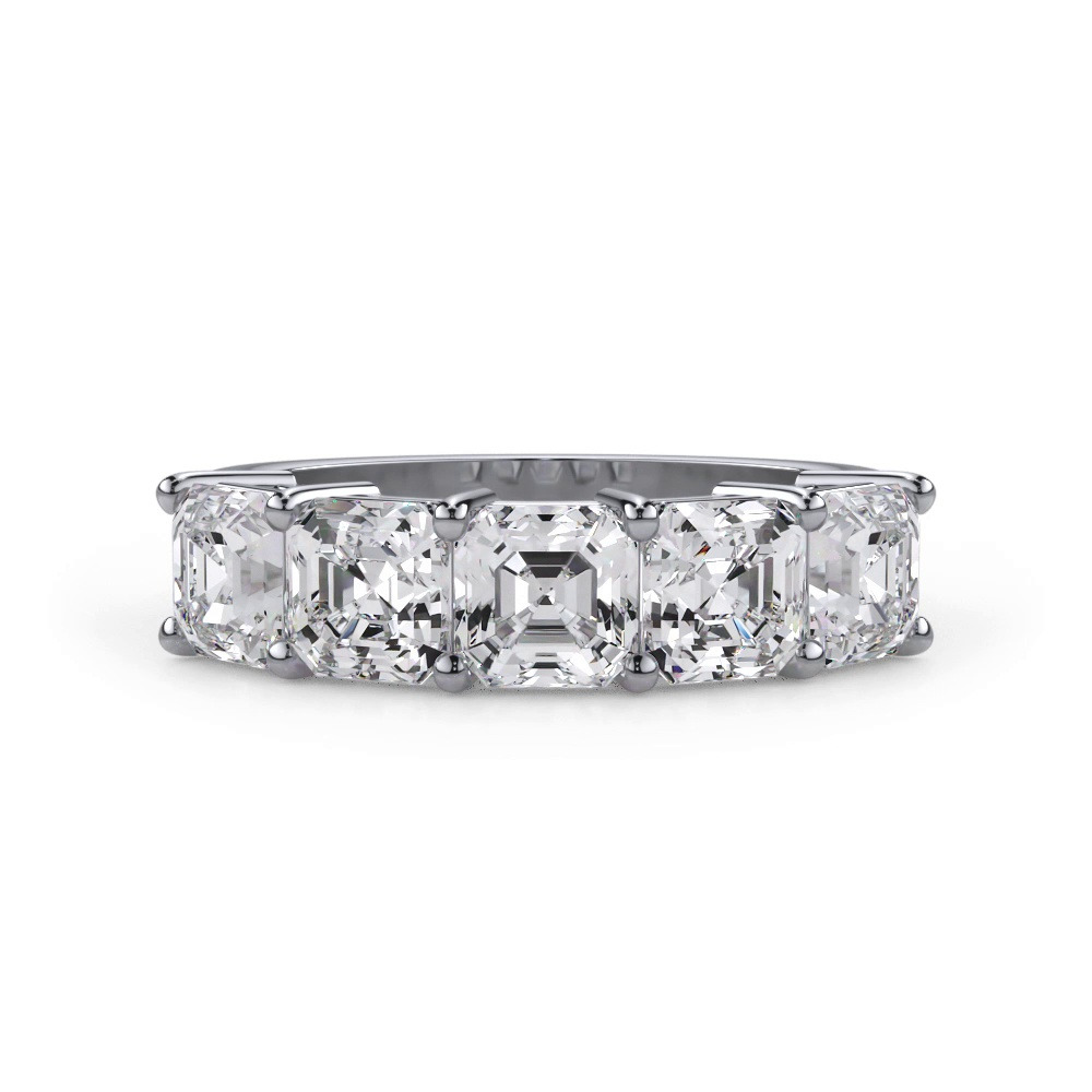 360 degree view of Asscher Cut Lab Diamond 5 Stone Ring (3.00 ct. tw.)