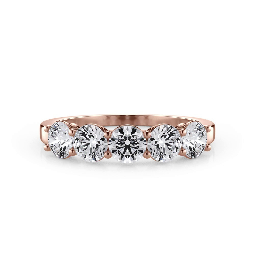 360 degree view of Classic Five-Stone Round Lab Diamond Band (1.00ct. tw.)