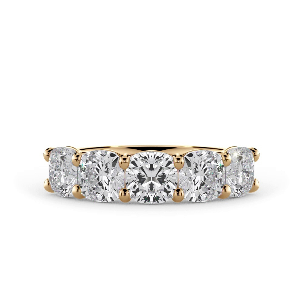 360 degree view of Cushion Cut Lab Diamond 5 Stone Ring (3.50 ct. tw.)