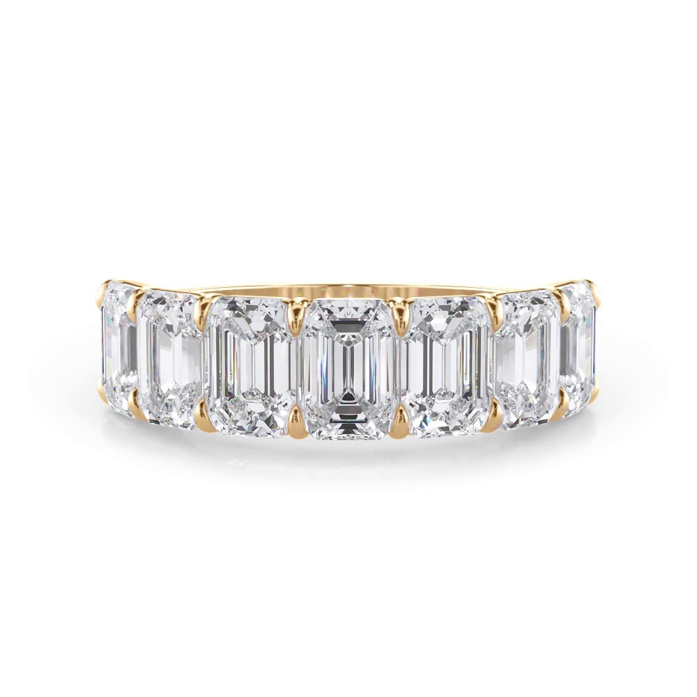 360 degree view of Emerald Cut Lab Diamond 7 Stone Ring (4.20 ct. tw.)