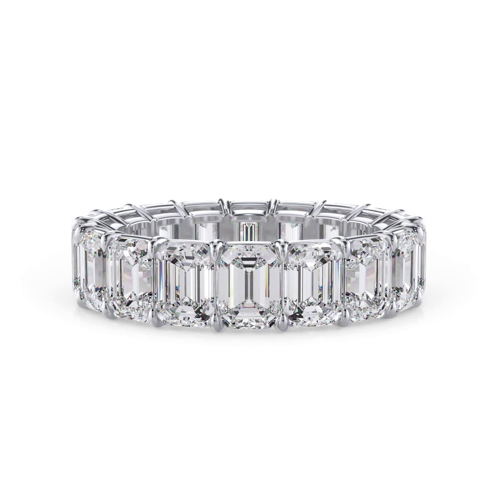 360 degree view of Emerald Cut Lab Diamond Eternity Ring (7.0 ct. tw.)