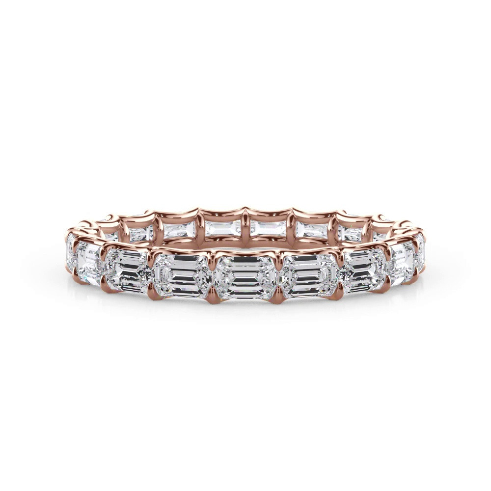 360 degree view of East-West Emerald-Cut Lab Diamond U-Prong Eternity Ring (2.00ct. tw.)