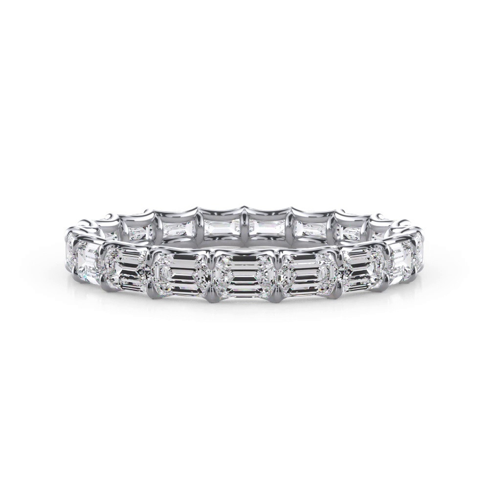 360 degree view of East-West Emerald-Cut Lab Diamond U-Prong Eternity Ring (2.00ct. tw.)