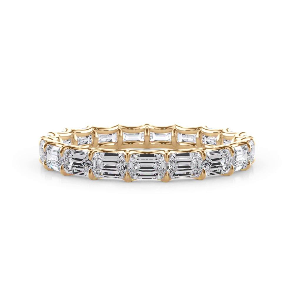 360 degree view of East-West Emerald-Cut Lab Diamond U-Prong Eternity Ring (2.00ct. tw.)