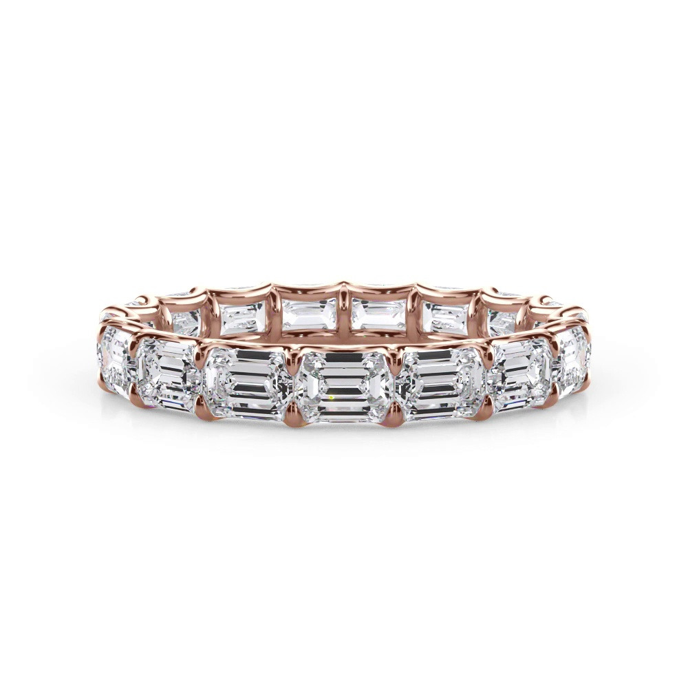 360 degree view of East-West Emerald-Cut Lab Diamond U-Prong Eternity Ring (3.00ct. tw.)