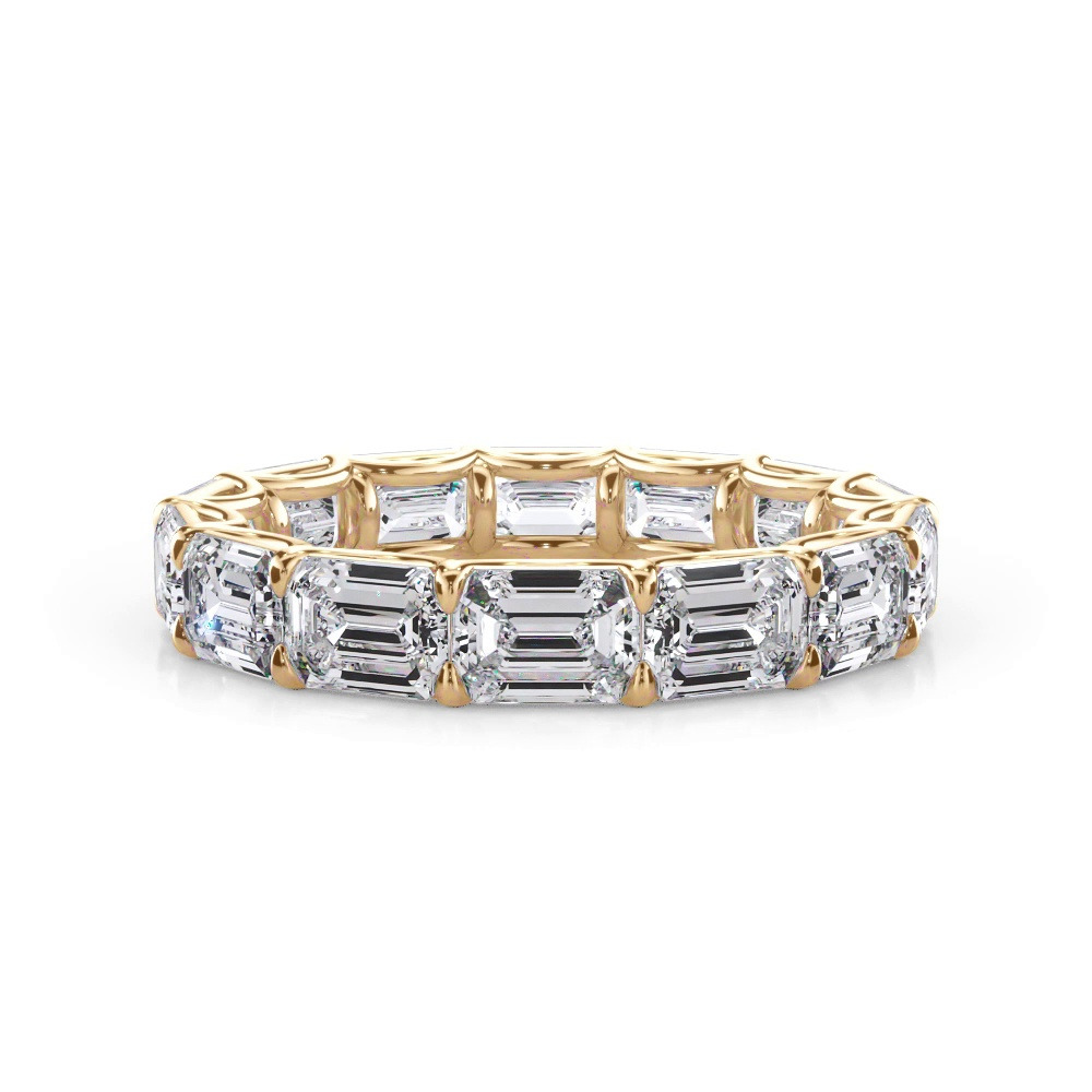 360 degree view of East-West Emerald-Cut Lab Diamond U-Prong Eternity Ring (4.00ct. tw.)