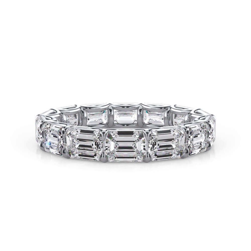 360 degree view of East-West Emerald-Cut Diamond U-Prong Eternity Ring (4.00ct. tw.)
