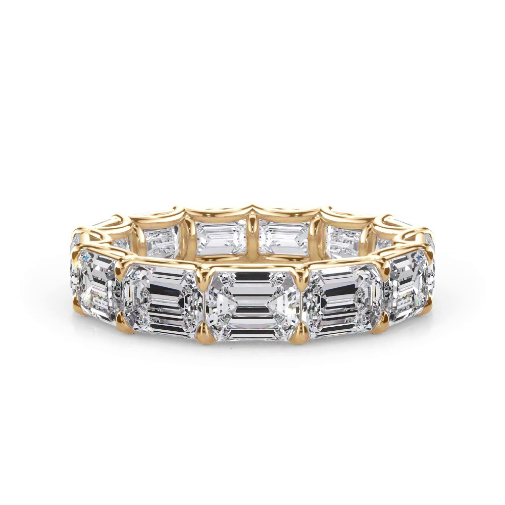 360 degree view of East-West Emerald-Cut Lab Diamond U-Prong Eternity Ring (5.00ct. tw.)