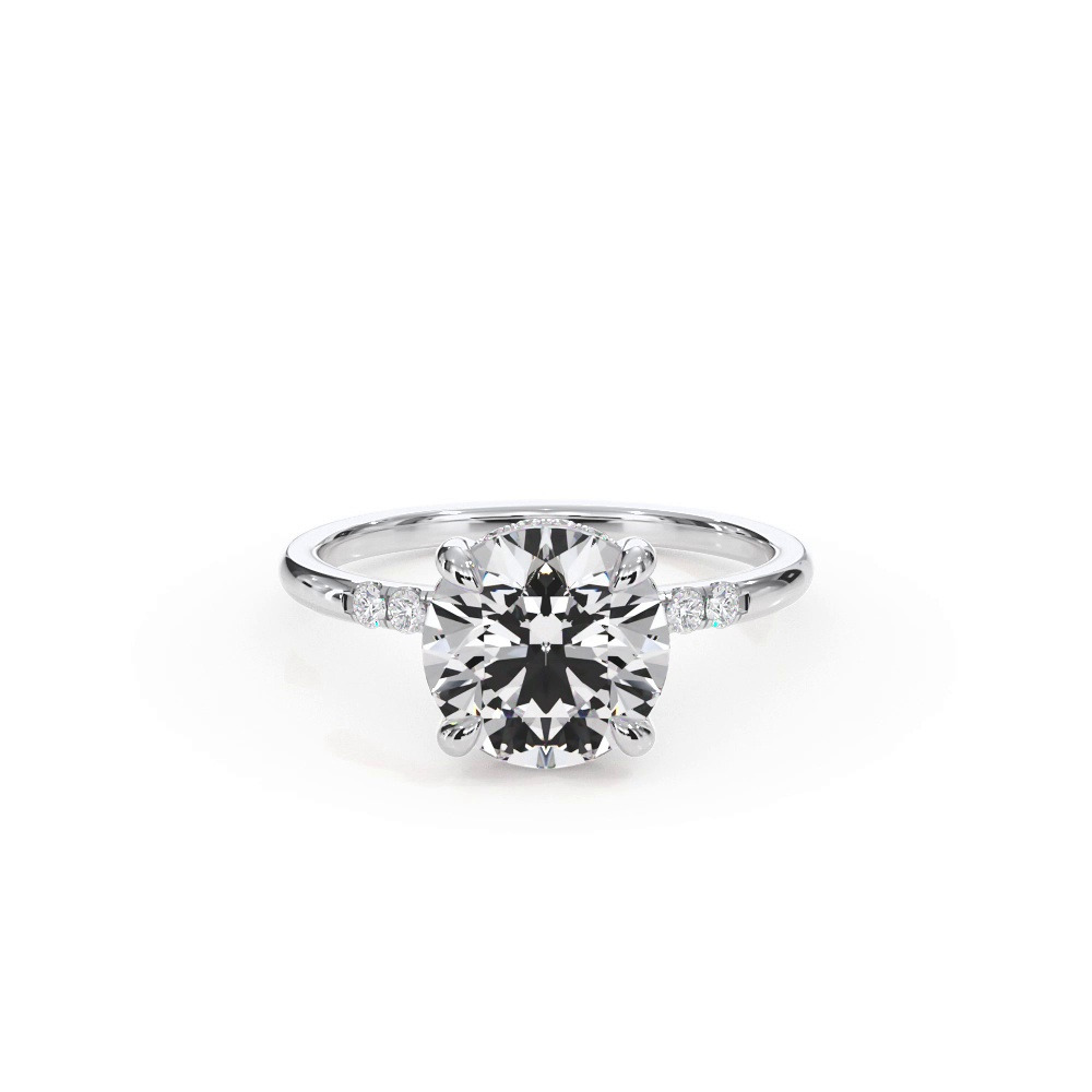 360 degree view of Bellora Trio Pavé Hidden Halo Engagement Ring