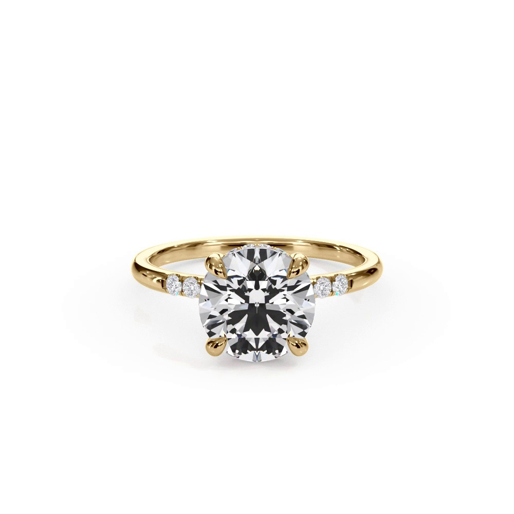 360 degree view of Bellora Trio Pavé Hidden Halo Engagement Ring