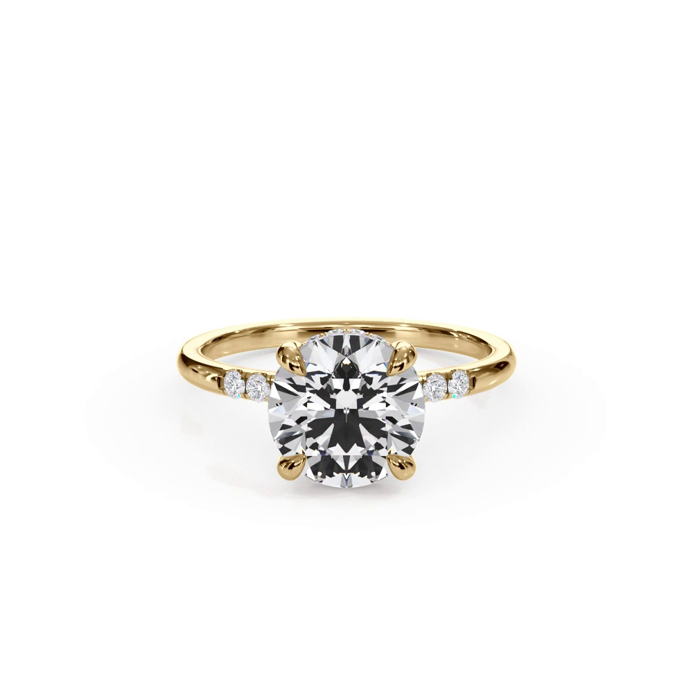 360 degree view of Bellora Trio Pavé Hidden Halo Lab Engagement Ring