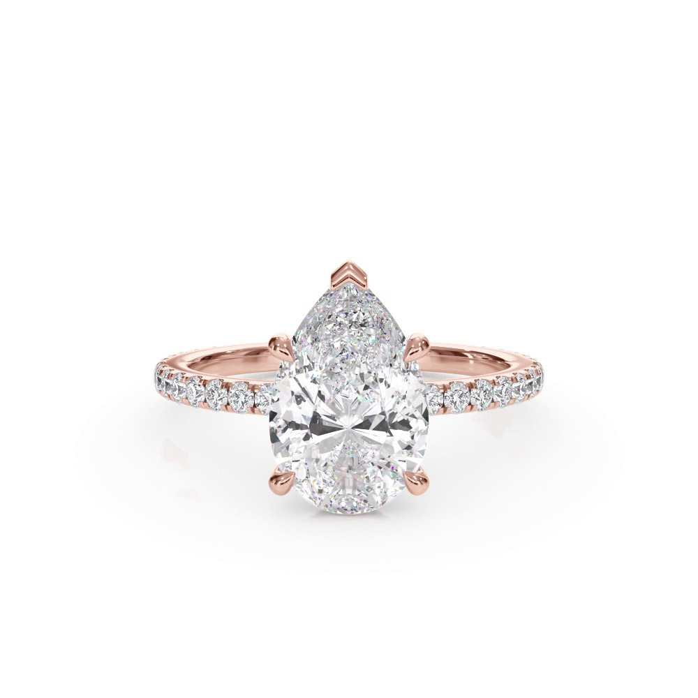 360 degree view of Bellora Pavé Hidden Halo Lab Engagement Ring