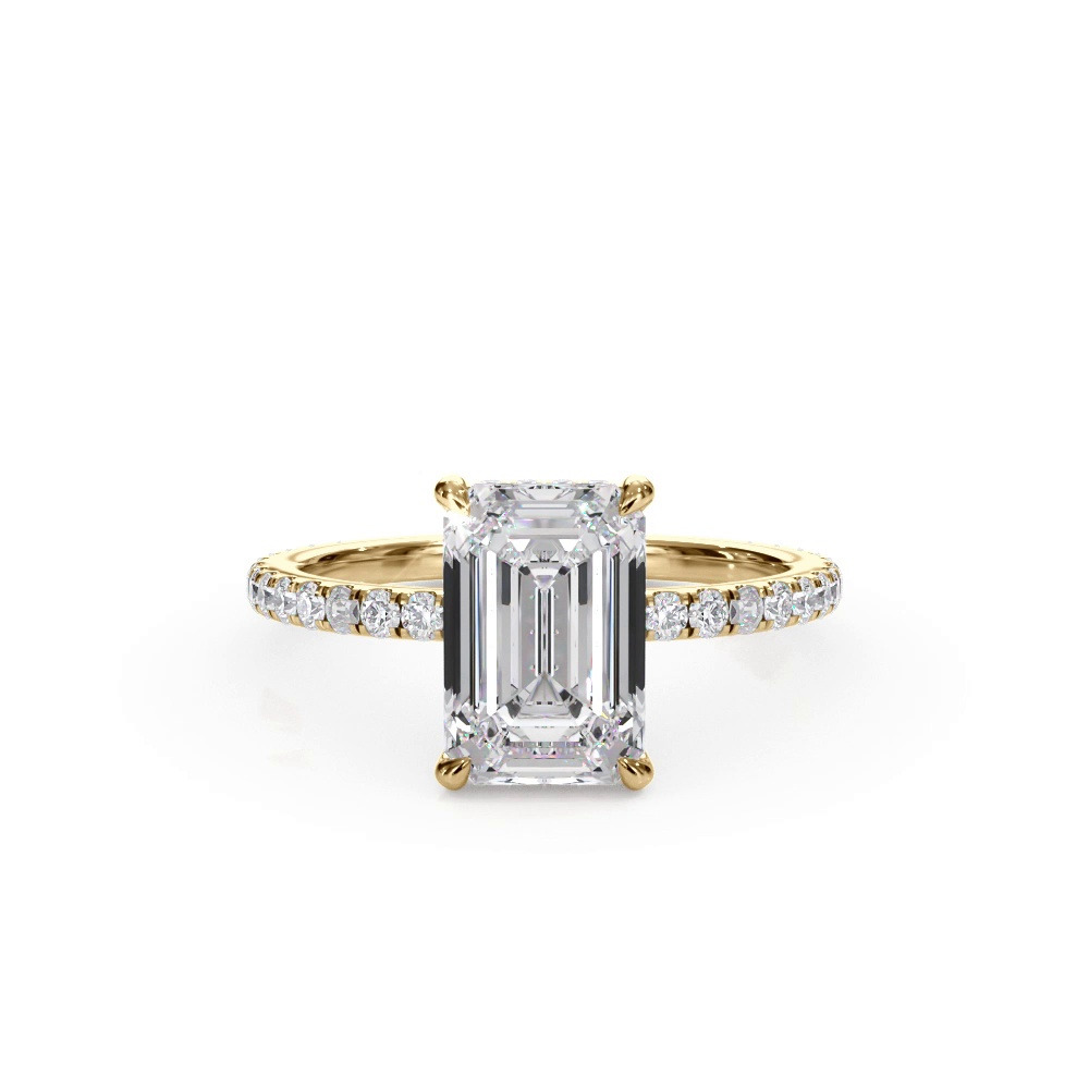 360 degree view of Bellora Pavé Hidden Halo Lab Engagement Ring
