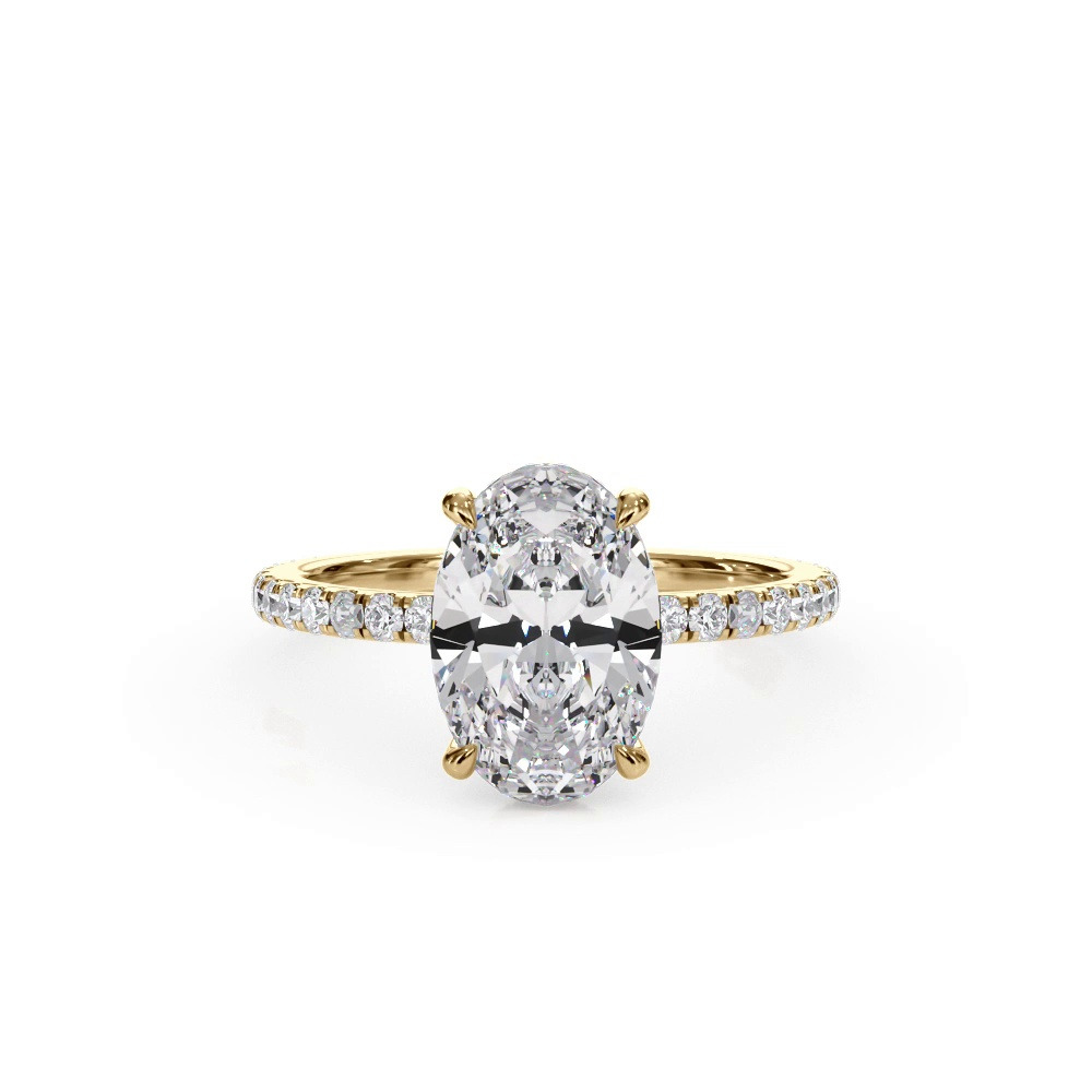 360 degree view of Bellora Pavé Hidden Halo Lab Engagement Ring