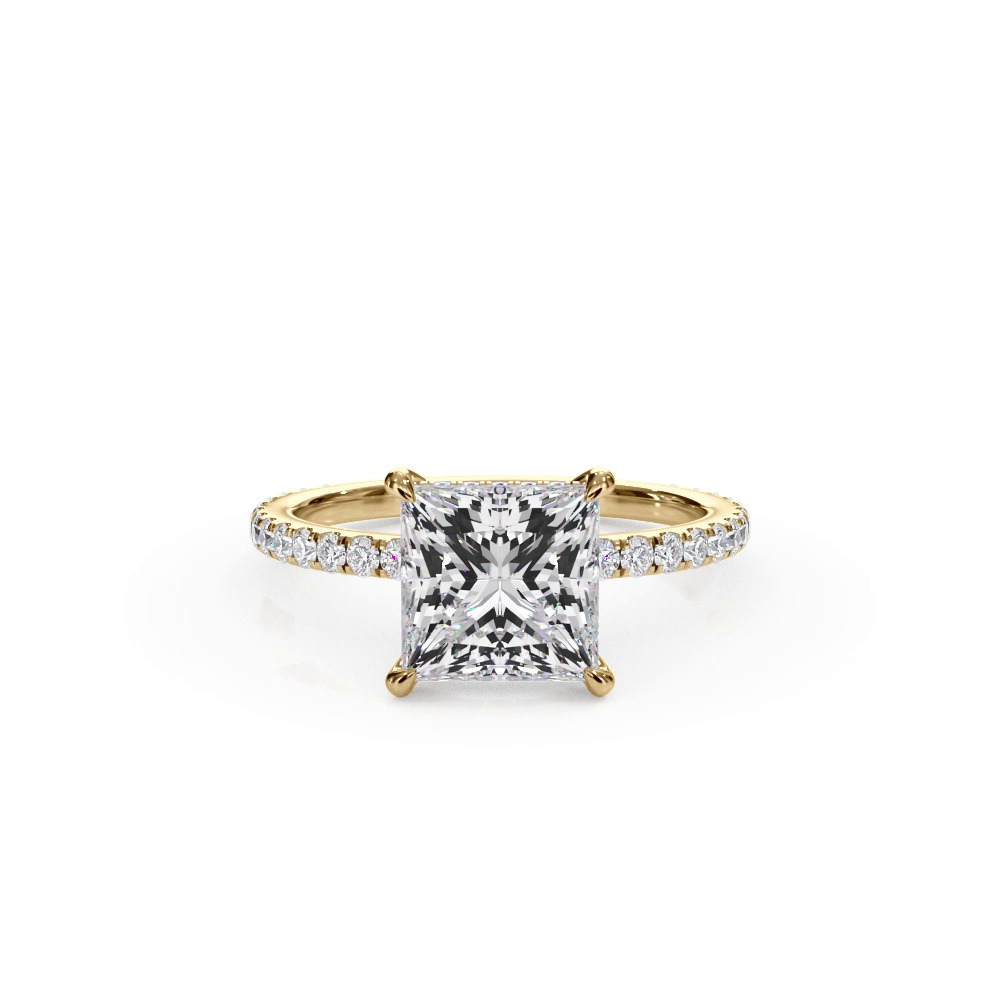 360 degree view of Bellora Pavé Hidden Halo Engagement Ring