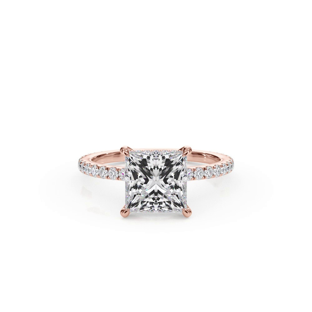 360 degree view of Bellora Pavé Hidden Halo Lab Engagement Ring