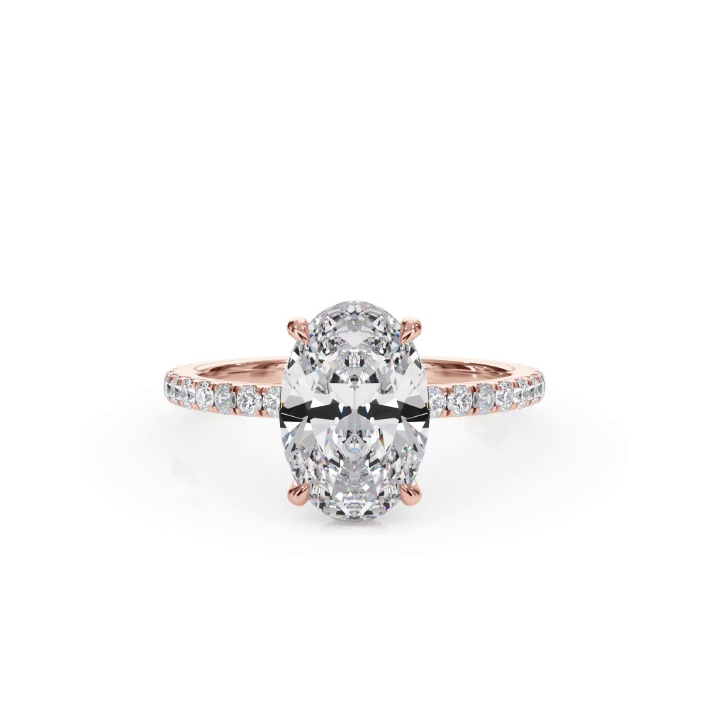 360 degree view of Bellora Pavé Hidden Halo Lab Engagement Ring