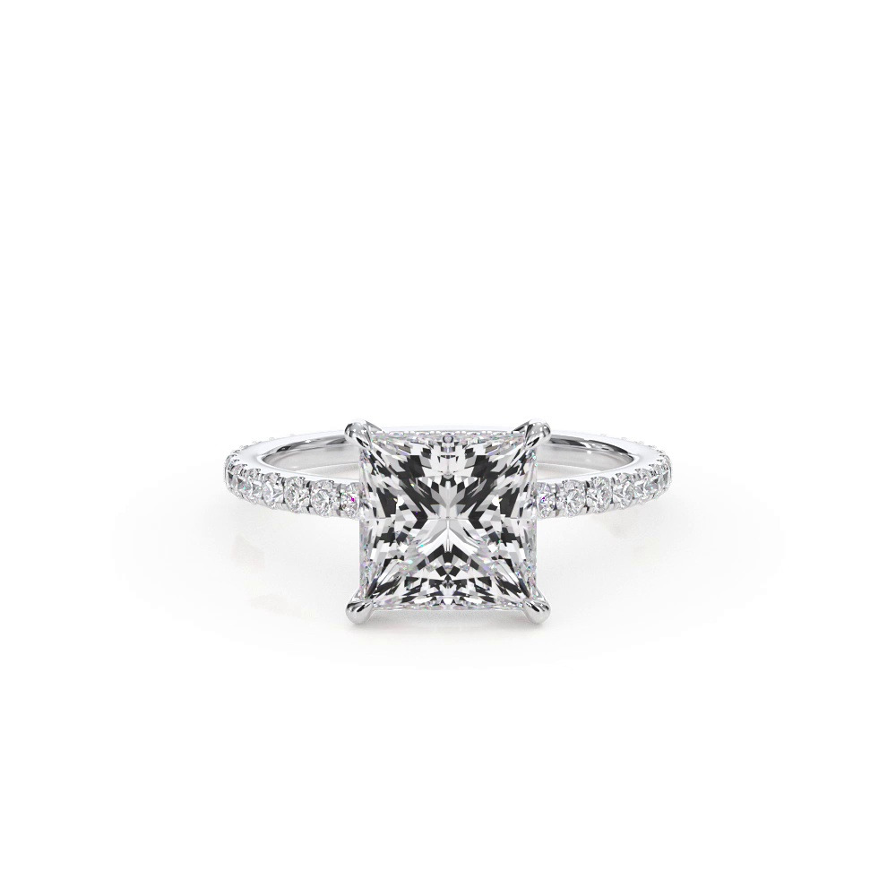 360 degree view of Bellora Pavé Hidden Halo Lab Engagement Ring