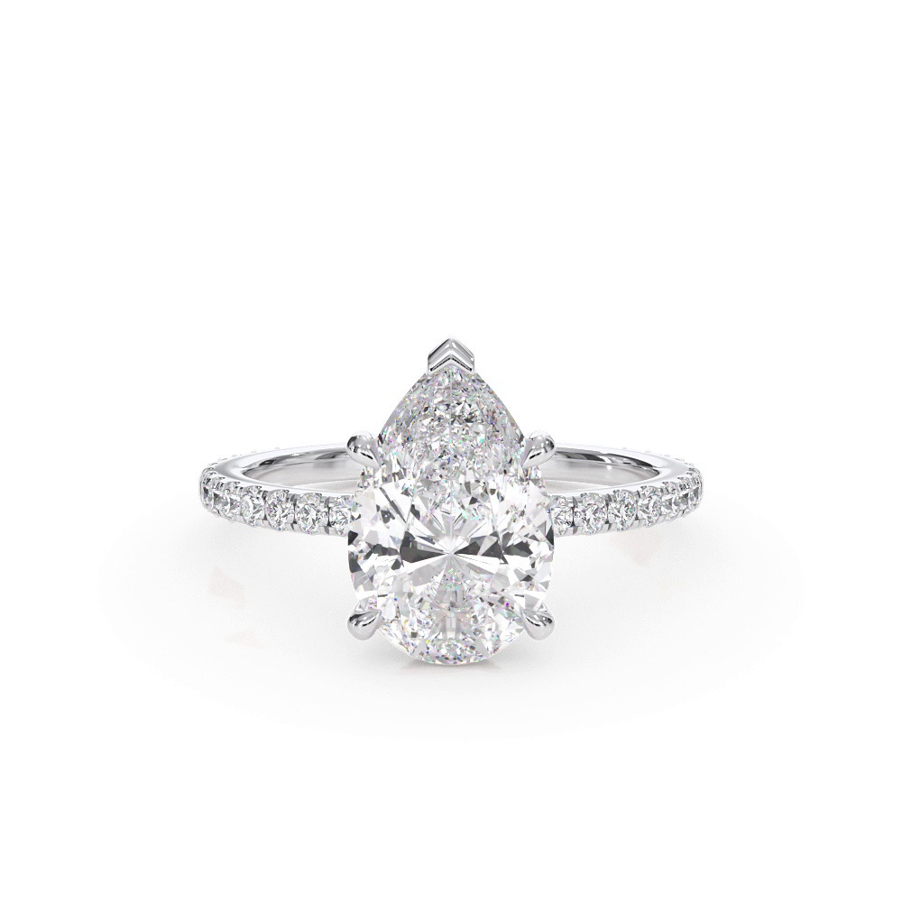 360 degree view of Bellora Pavé Hidden Halo Lab Engagement Ring