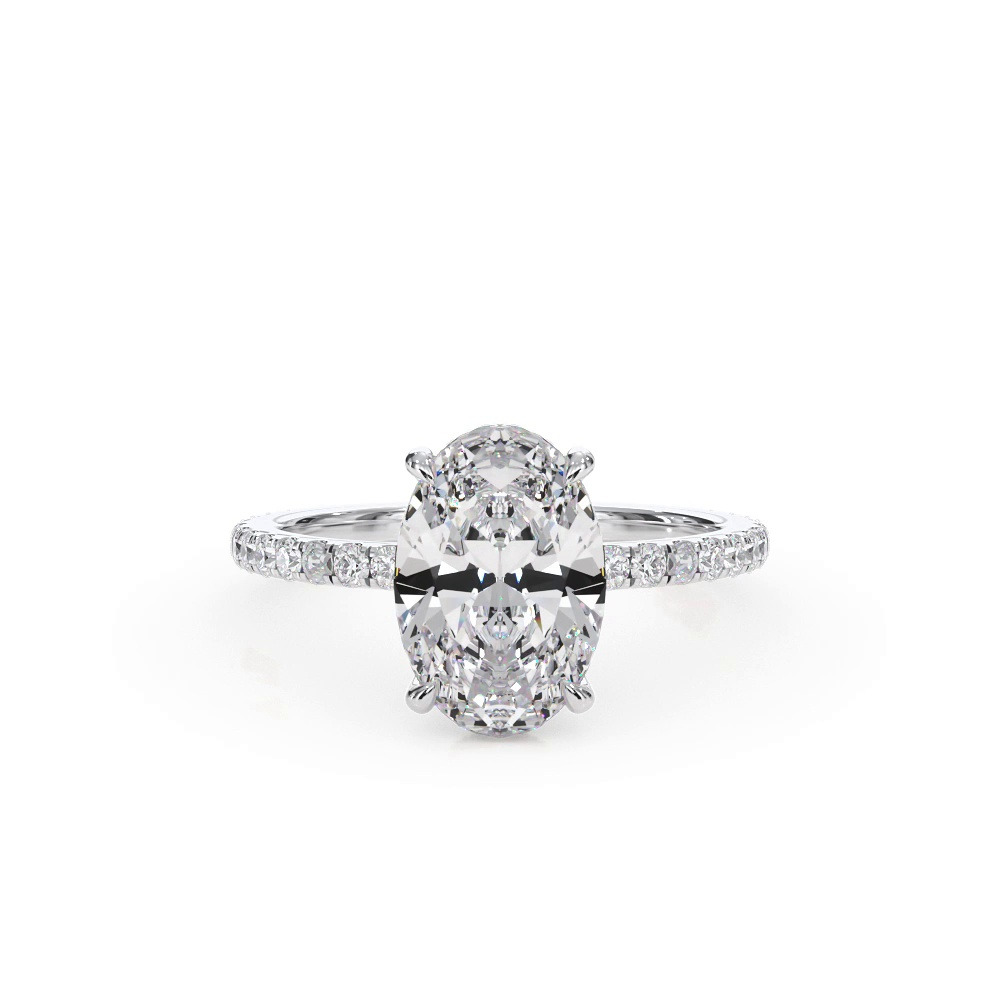 360 degree view of Bellora Pavé Hidden Halo Lab Engagement Ring