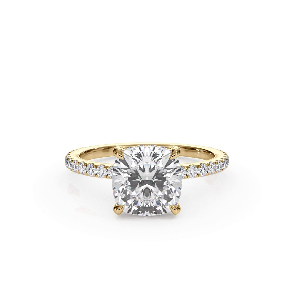 360 degree view of Bellora Pavé Hidden Halo Lab Engagement Ring