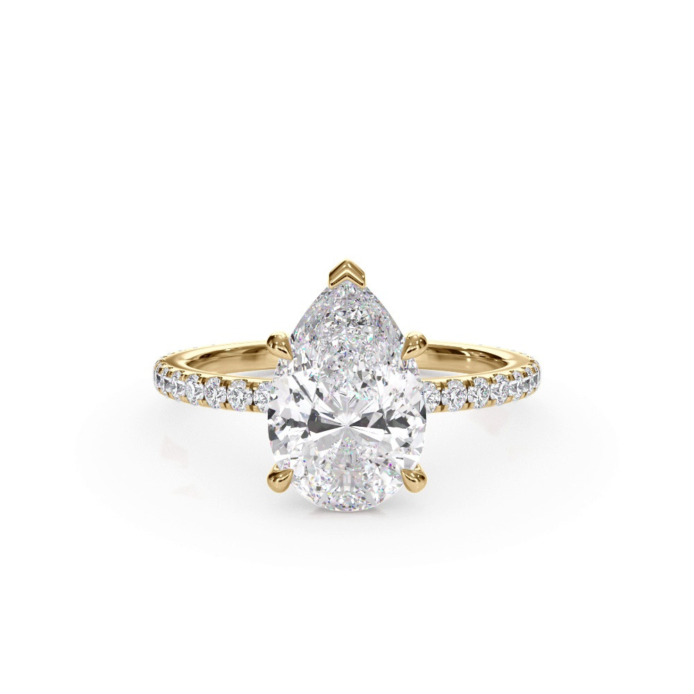 360 degree view of Bellora Pavé Hidden Halo Lab Engagement Ring