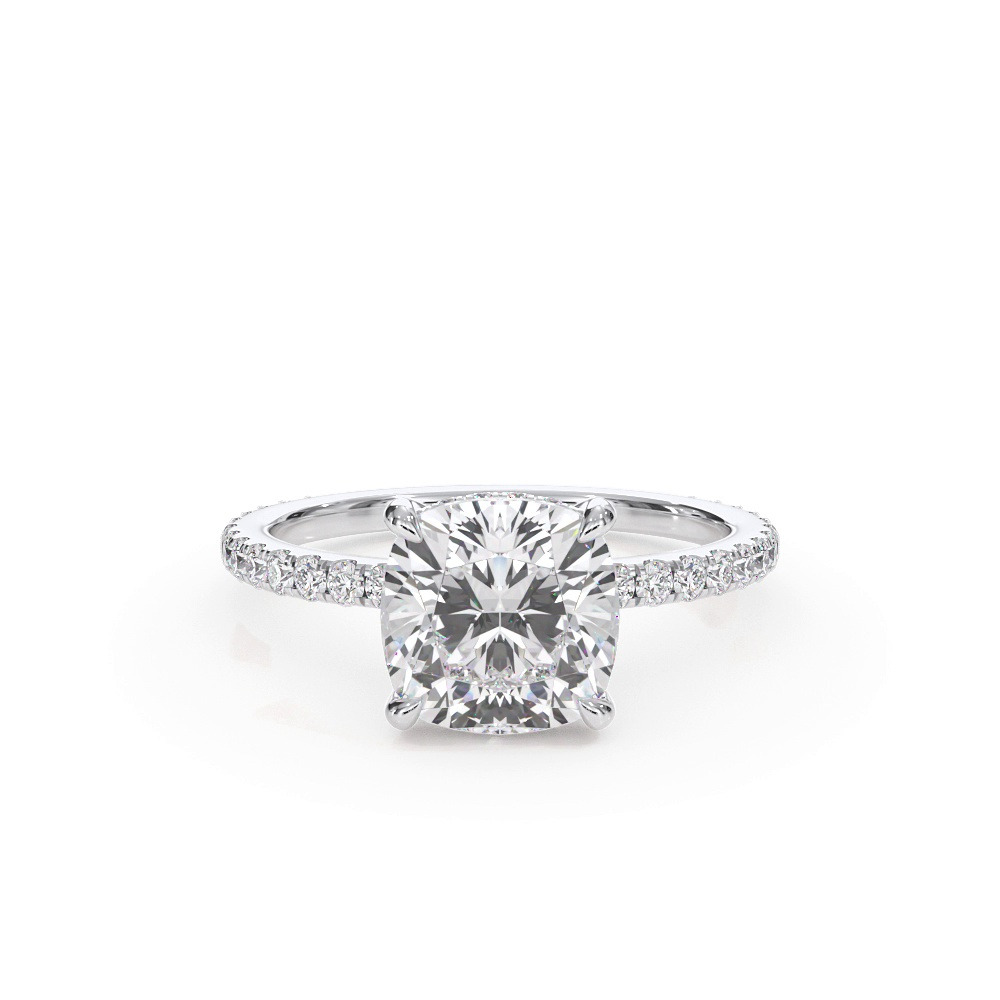 360 degree view of Bellora Pavé Hidden Halo Lab Engagement Ring