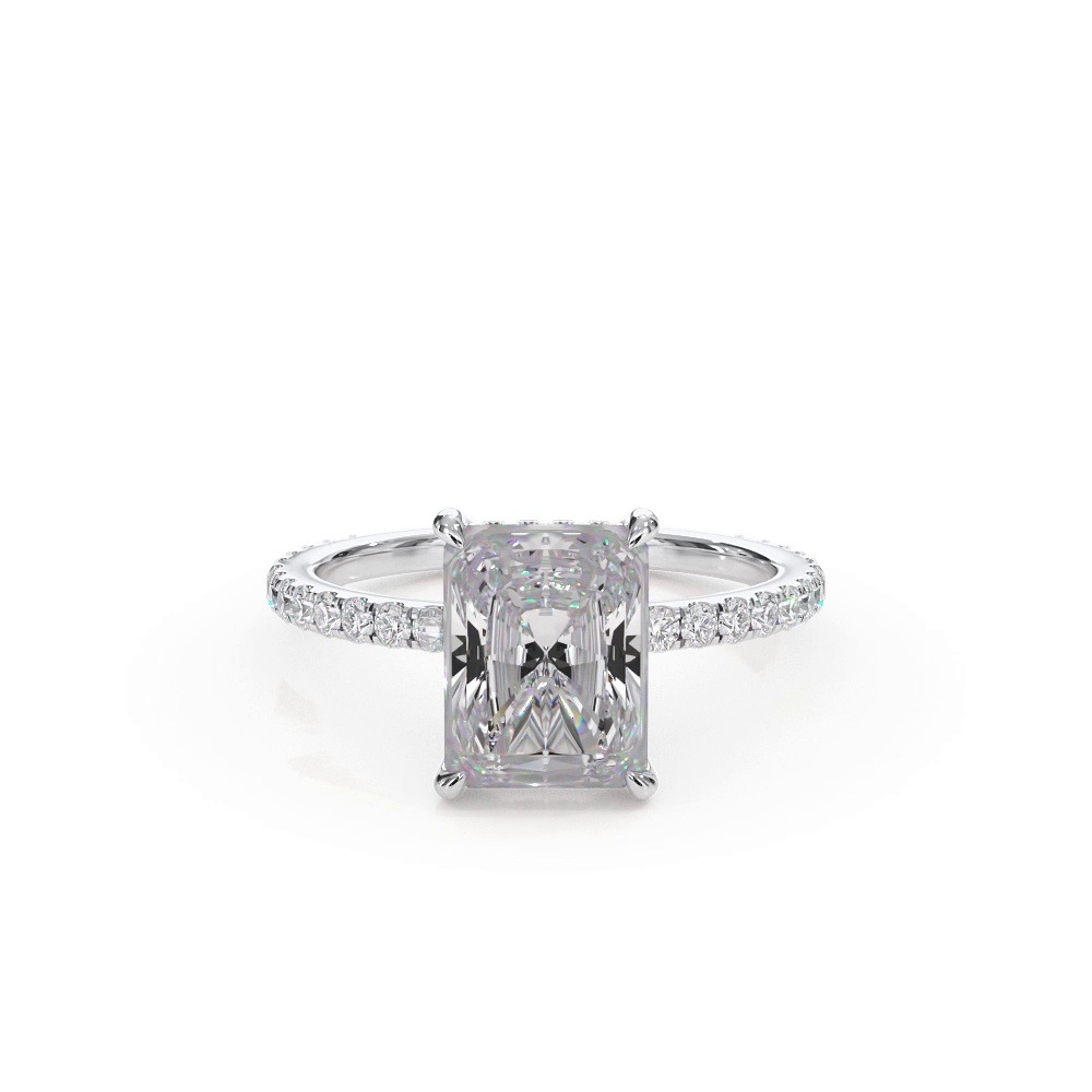 360 degree view of Bellora Pavé Hidden Halo Lab Engagement Ring