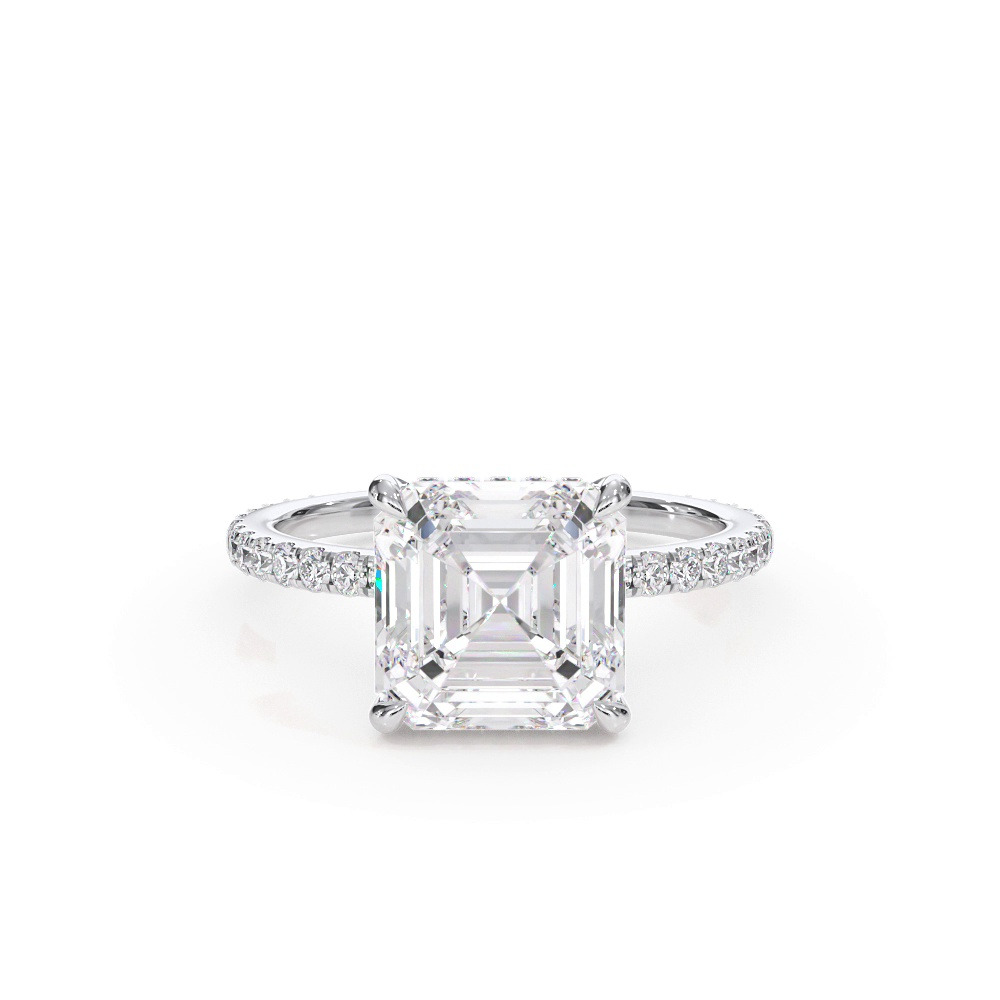 360 degree view of Bellora Pavé Hidden Halo Lab Engagement Ring