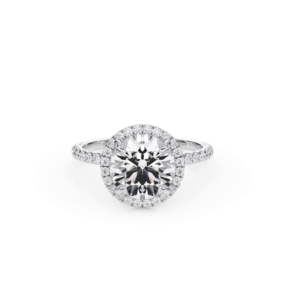 360 degree view of Bellora Pavé Halo Lab Engagement Ring