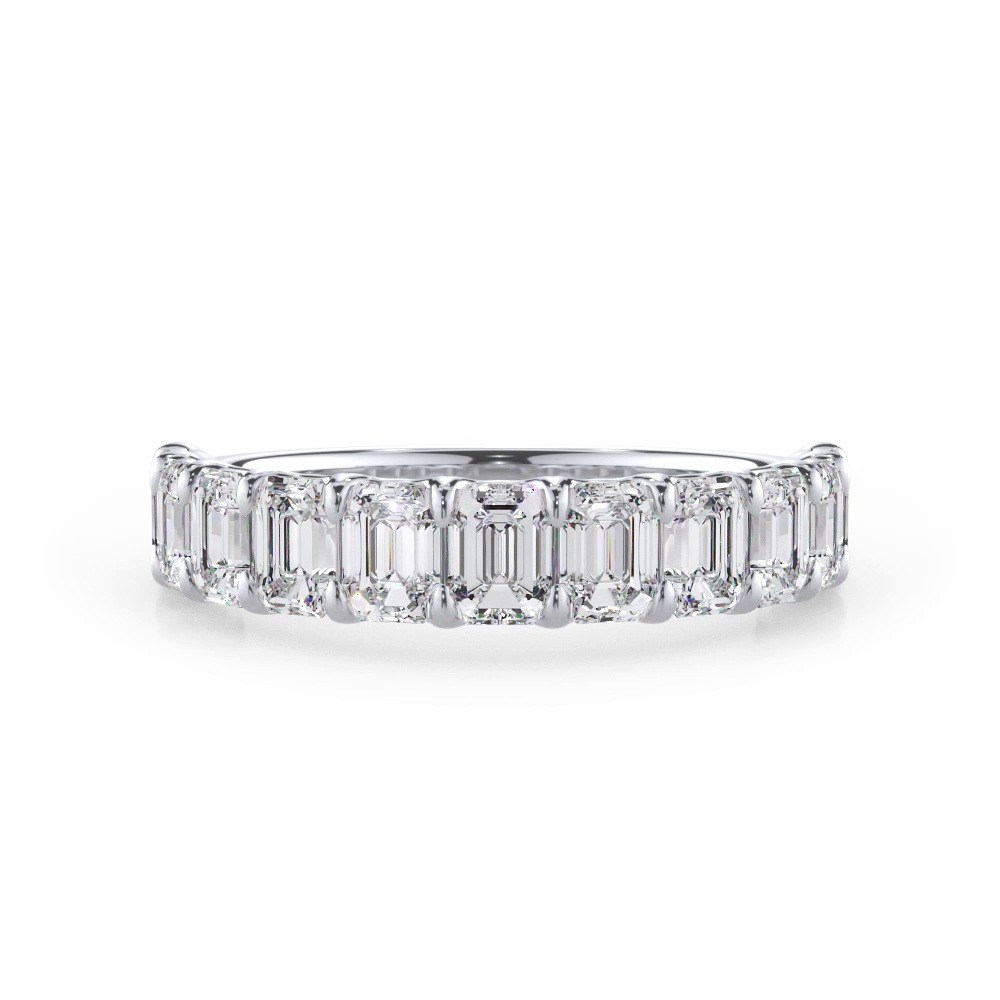 360 degree view of Emerald-Cut Lab Diamond Scalloped Band (2.00 ct. tw.)