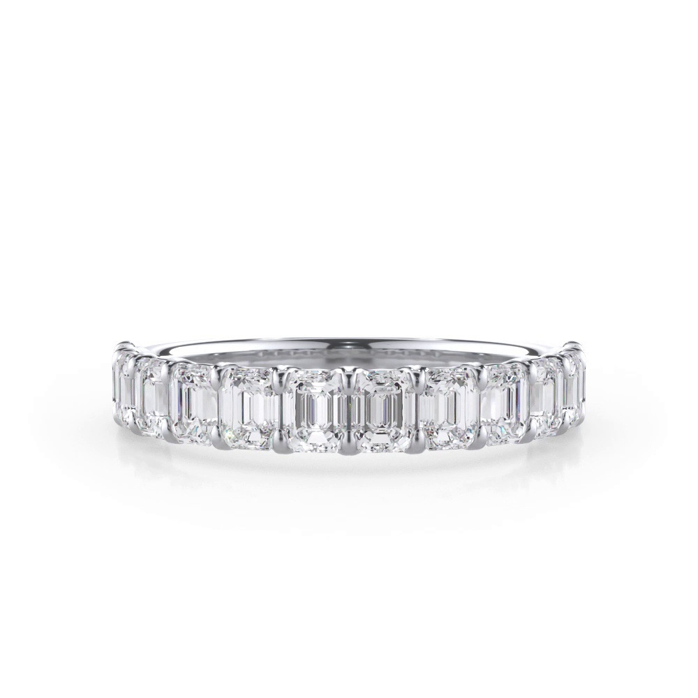 360 degree view of Emerald-Cut Diamond Scalloped Band (1.50 ct. tw.)