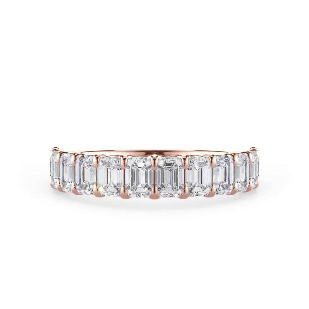 360 degree view of Emerald-Cut Lab Diamond Scalloped Band (1.80 ct. tw.)