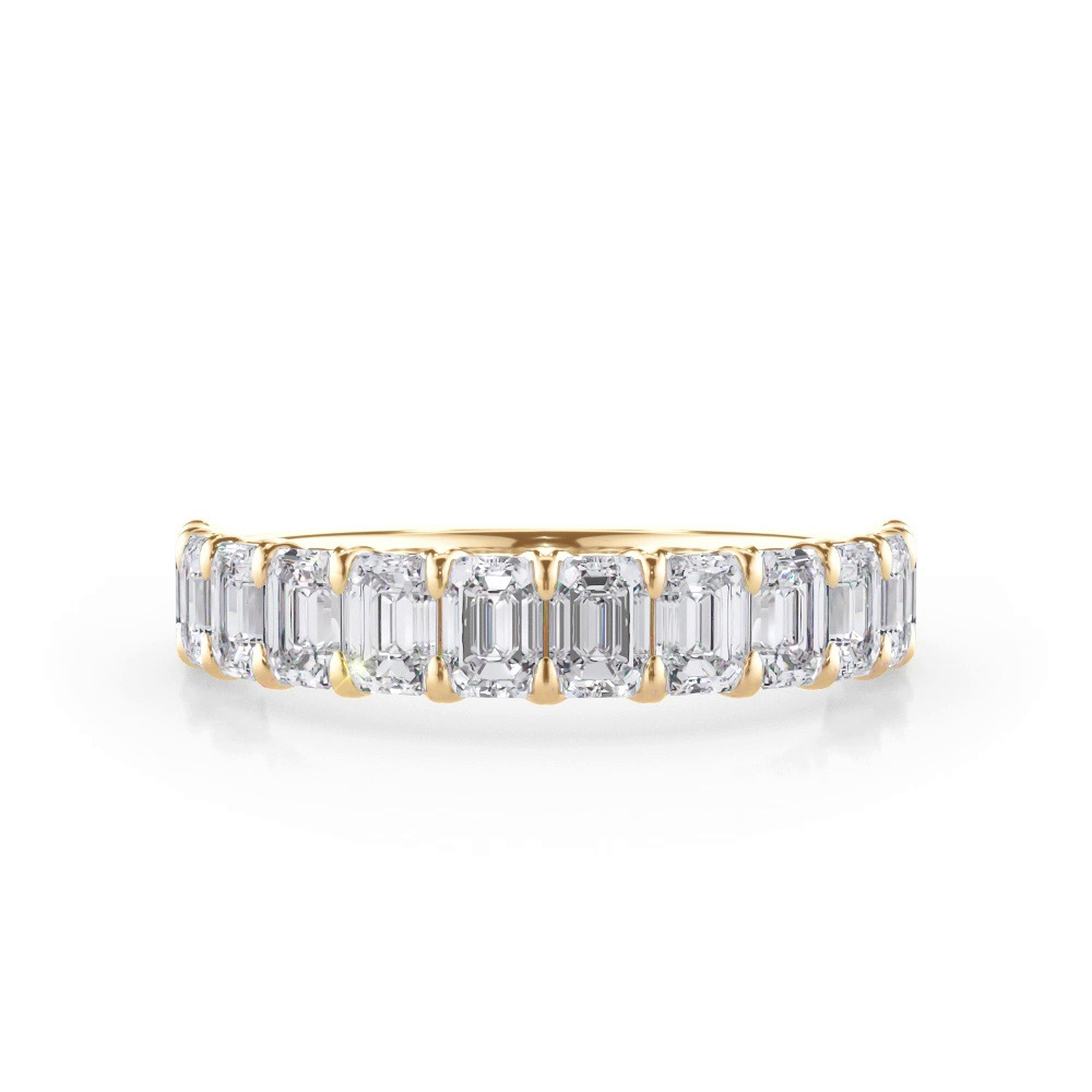 360 degree view of Emerald-Cut Lab Diamond Scalloped Band (1.80 ct. tw.)