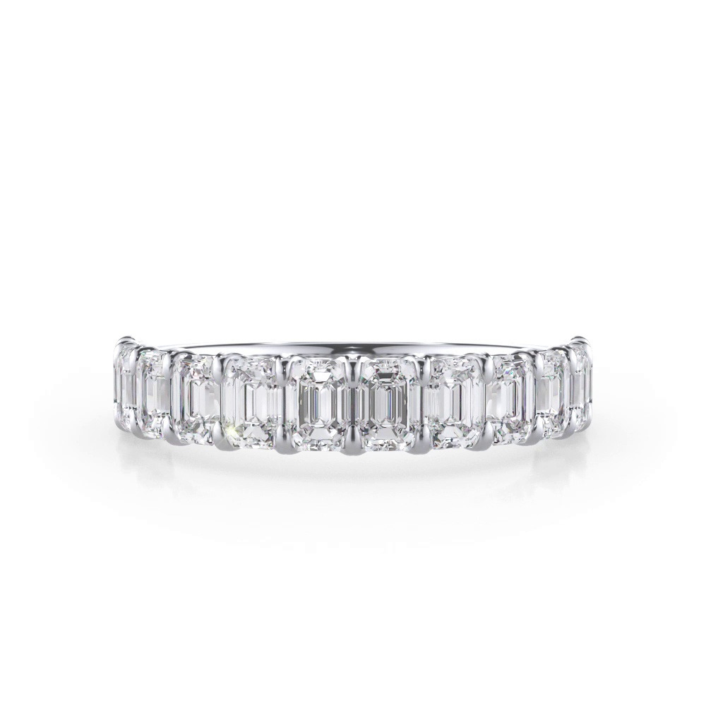 360 degree view of Emerald-Cut Diamond Scalloped Band (1.80 ct. tw.)
