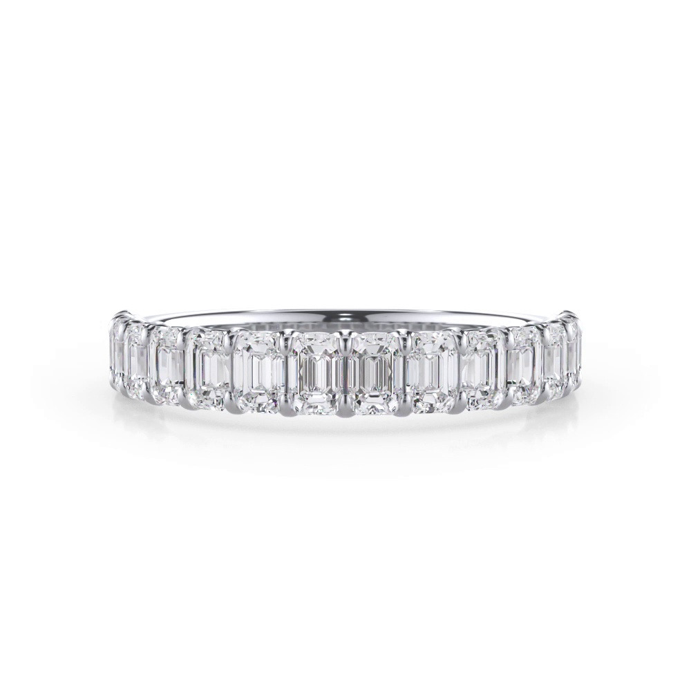 360 degree view of Emerald-Cut Lab Diamond Scalloped Band (1.40 ct. tw.)