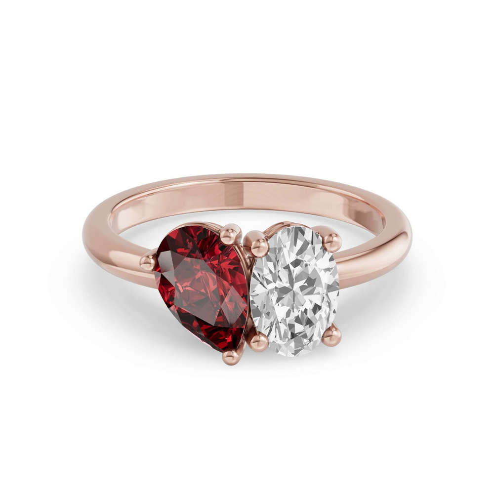 360 degree view of Toi Et Moi Oval Lab Diamond & Pear Ruby Ring (2.00 ct. tw.)