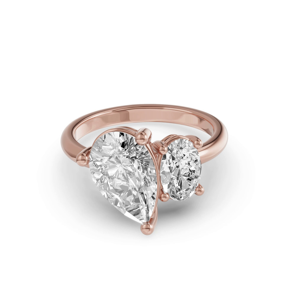360 degree view of Toi Et Moi Oval & Pear Lab Diamond Ring (4.00 ct. tw.)