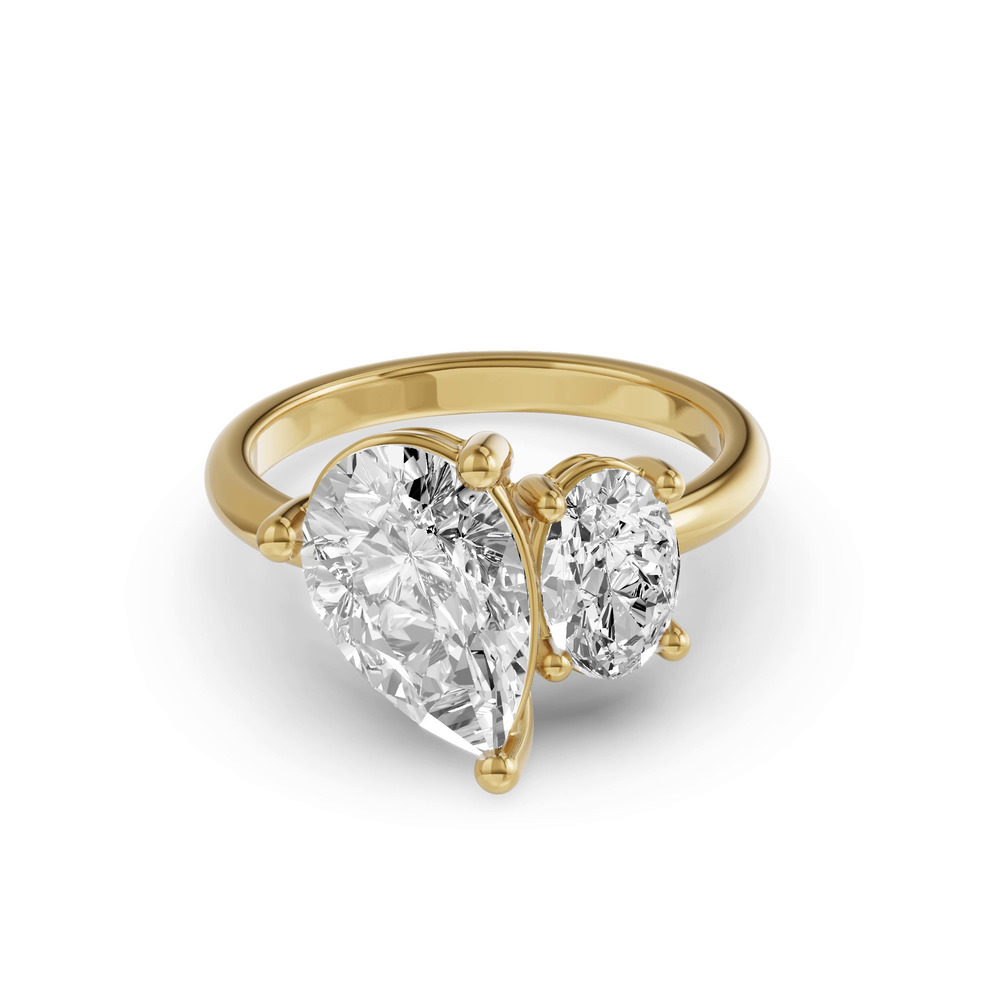 360 degree view of Toi Et Moi Oval & Pear Lab Diamond Ring (4.00 ct. tw.)