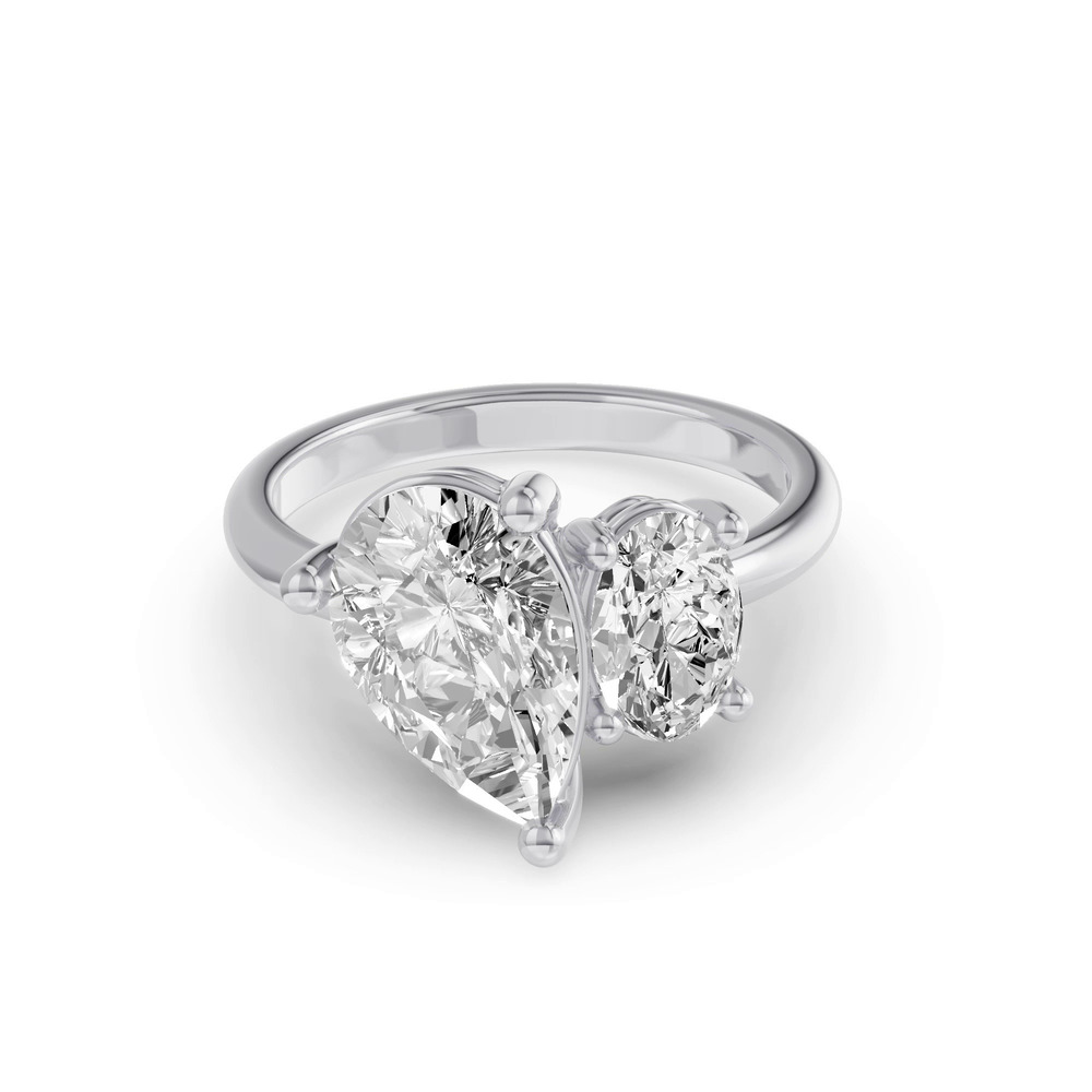 360 degree view of Toi Et Moi Oval & Pear Lab Diamond Ring (4.00 ct. tw.)