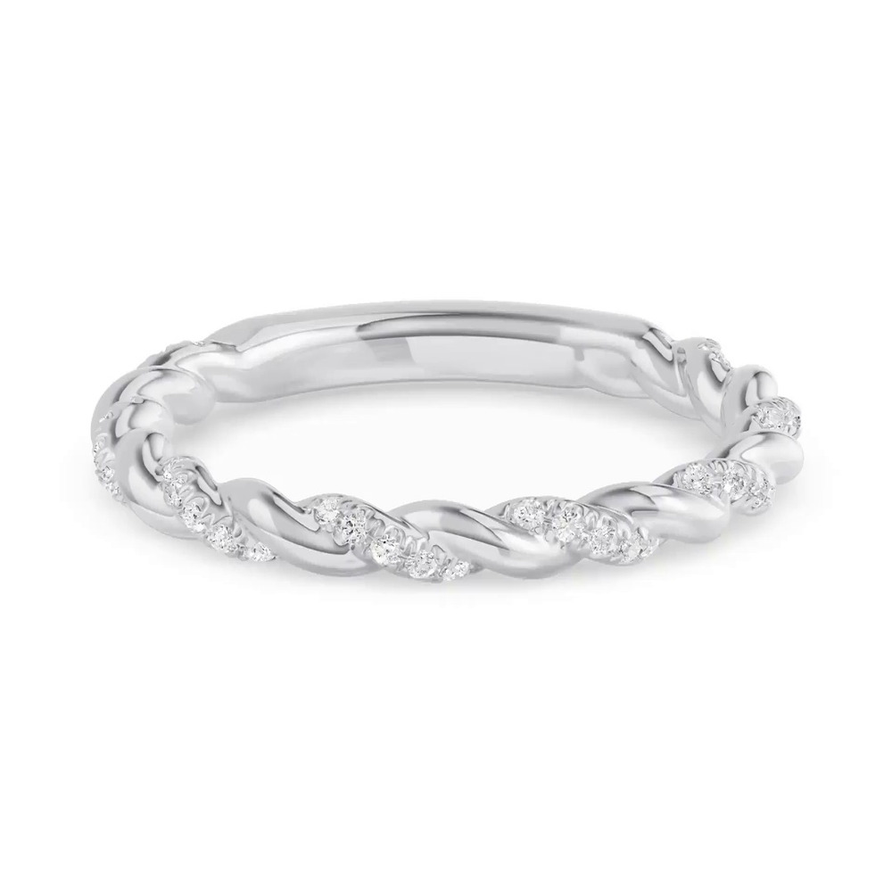 360 degree view of Torza Twisted Pavé Band