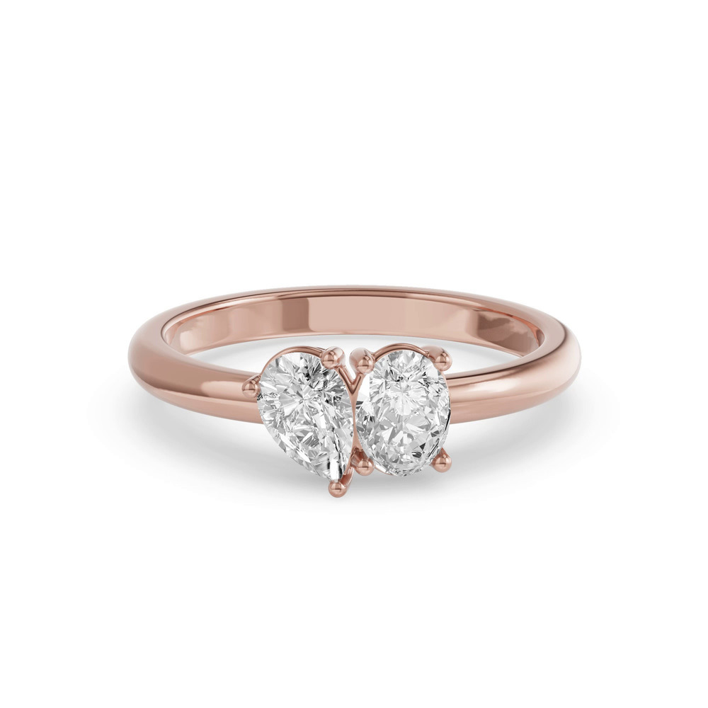 360 degree view of Toi Et Moi Oval & Pear Lab Diamond Ring (1.00 ct. tw.)