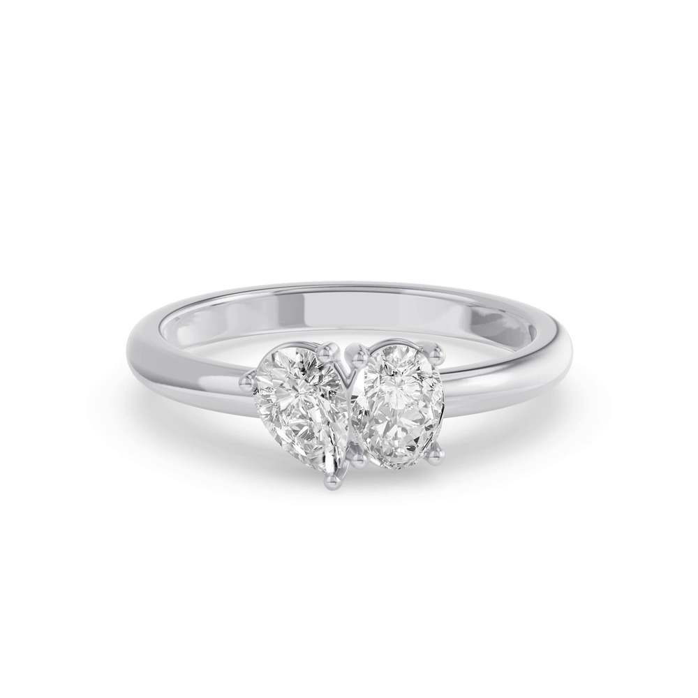 360 degree view of Toi Et Moi Oval & Pear Lab Diamond Ring (1.00 ct. tw.)