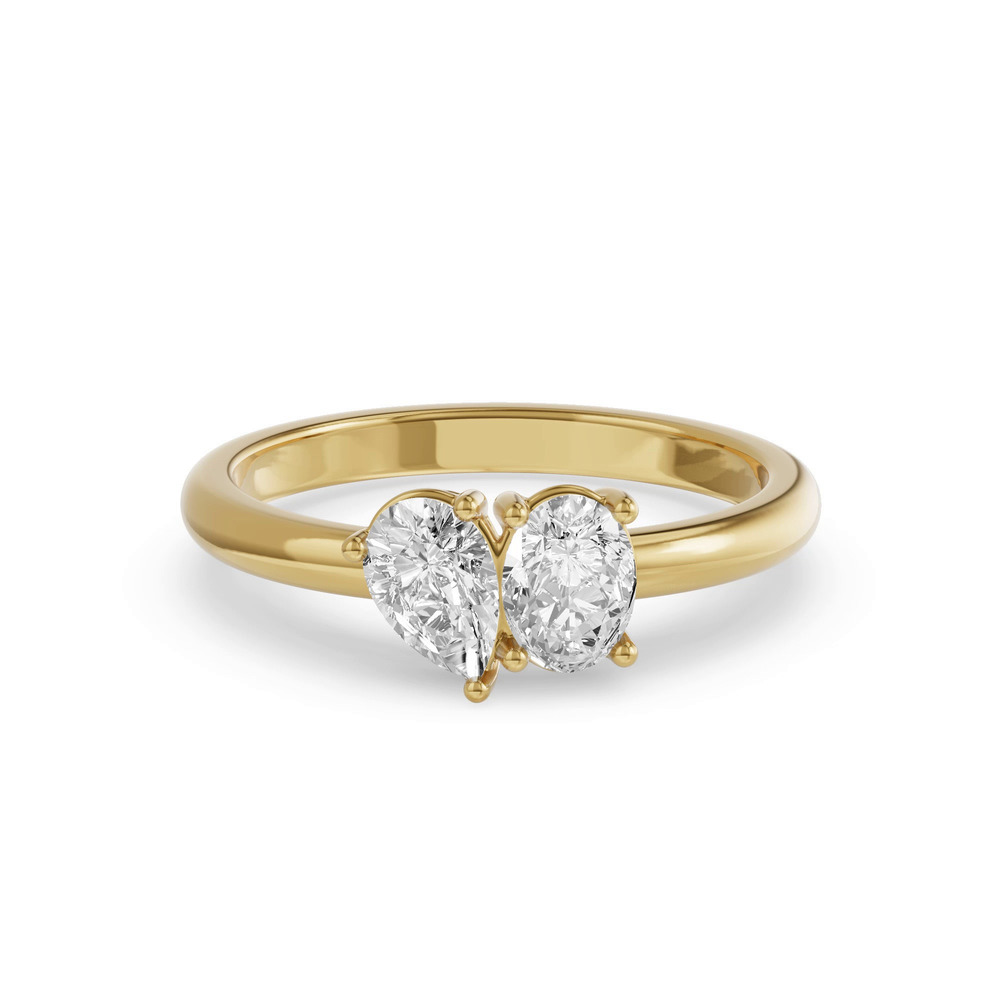 360 degree view of Toi Et Moi Oval & Pear Lab Diamond Ring (1.00 ct. tw.)