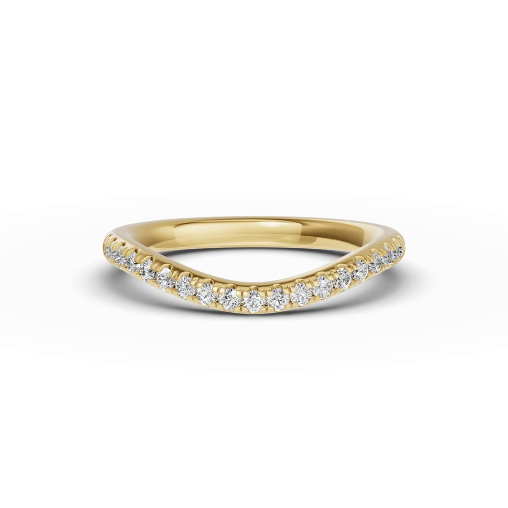 360 degree view of Classic Curved Pavé Lab Band
