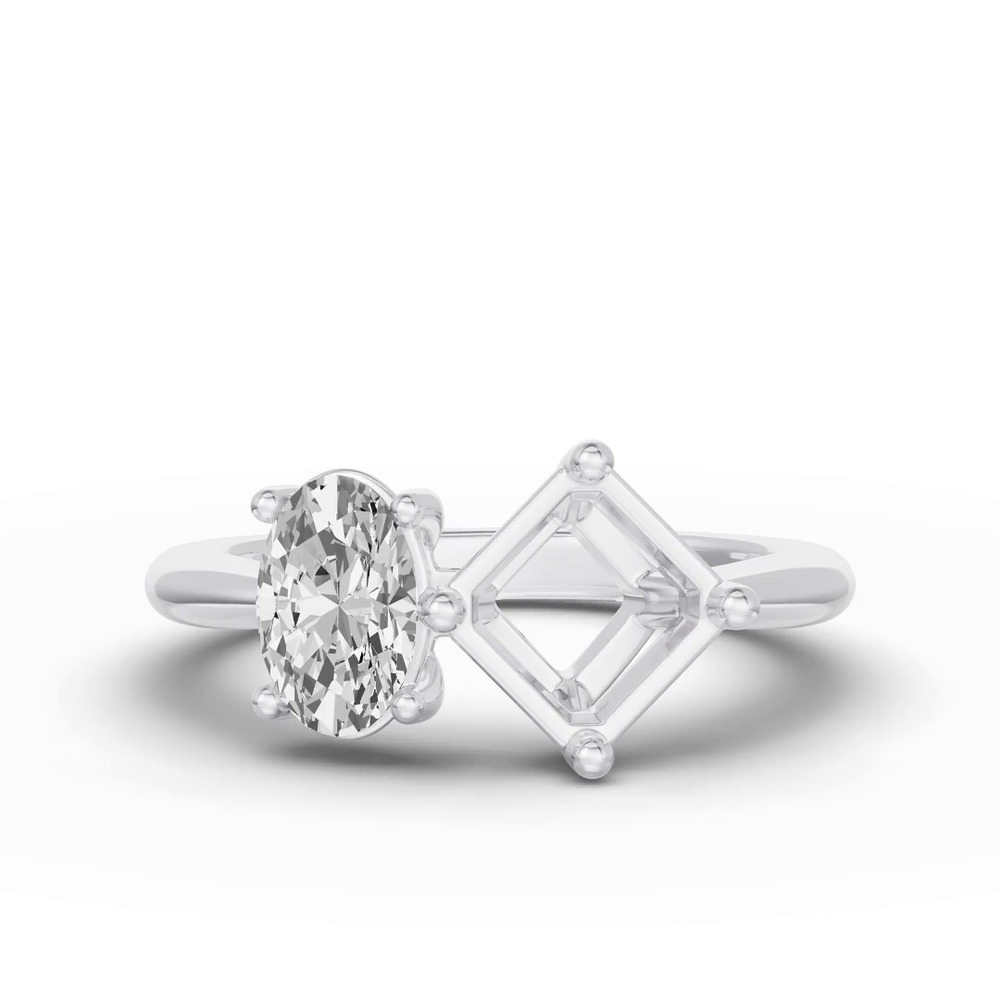 360 degree view of Toi Et Moi Double Oval & Asscher Lab Diamond Ring (Starting at 3.00 ct. tw.)