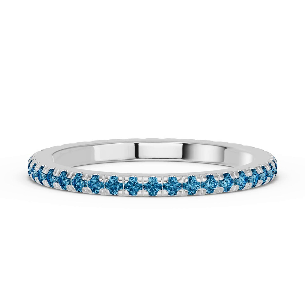 360 degree view of Chroma London Blue Topaz Eternity Band
